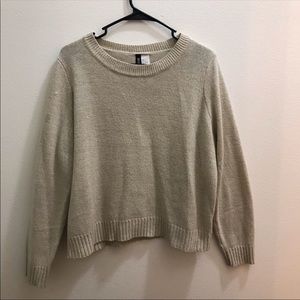 Divided beige sweater